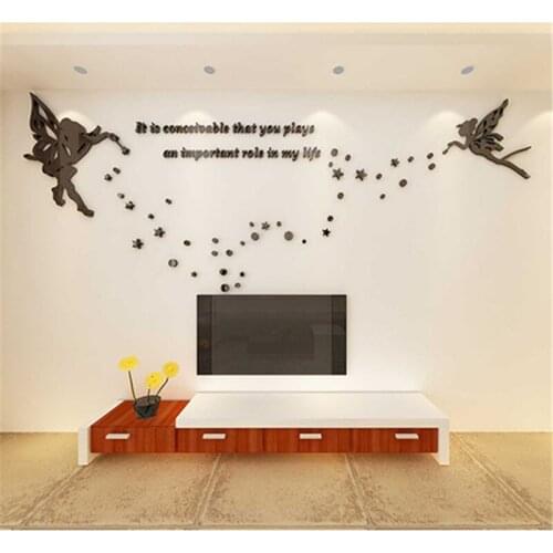 New 3D Stereo Acrylic Crystal Wall stickers Butterfly Stars Kids room Living room sofa TV wall Decor DIY Sticker Wedding Gift