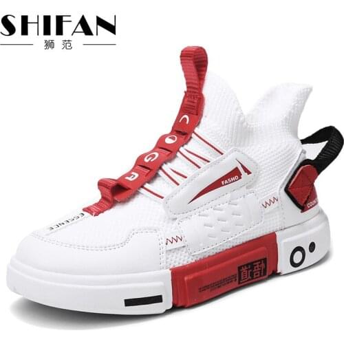 Boys' shoes 2021 new summer sports mesh breathable high-top white spring and summer childrens pedal shoes sports shoes