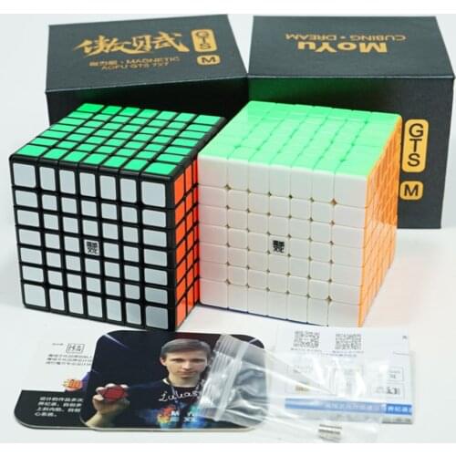 Original Moyu Aofu GTS 7x7x7 Magnetic Cube Professional GTSM 7x7 Magic Speed Cube Black Stickerless Educational Toys GTS 7 M