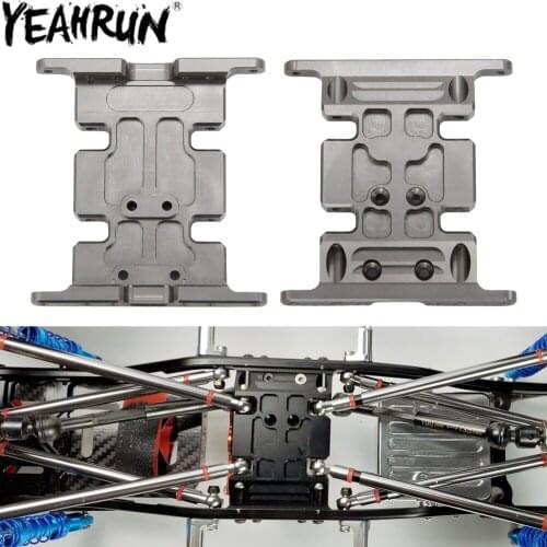 YEAHRUN Aluminum Alloy Chassis Center Skid Plate with Screws Replacement Accessory for 1/10 Axial SCX10 RC Crawler Car Parts