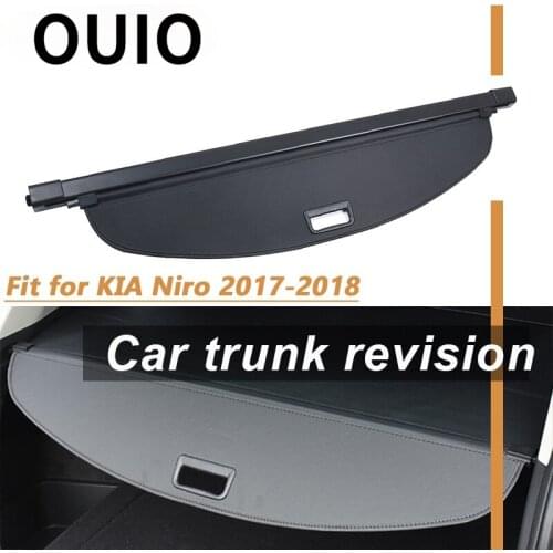 OUIO 1Set Car Rear Trunk Cargo Cover Decoration For Kia Niro 2017 2018 Car-styling Black Security Shield Shade Auto accessories