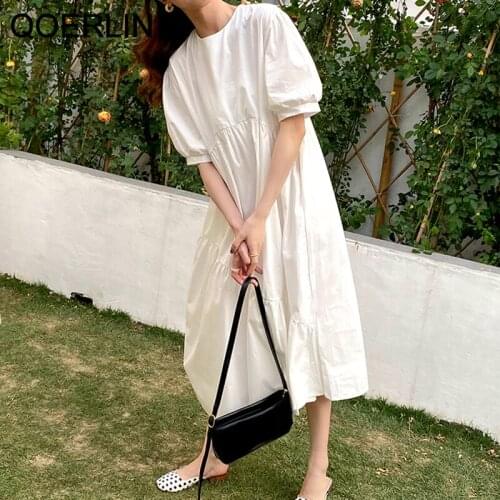 QoerliN Solid Summer Dresses