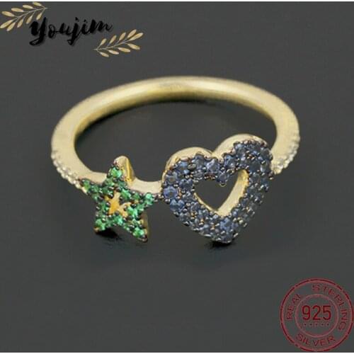 Luxury Women Zircone Pentagram Love Ring Fashion Monaco Squisito regalo di gioielli in argento 925