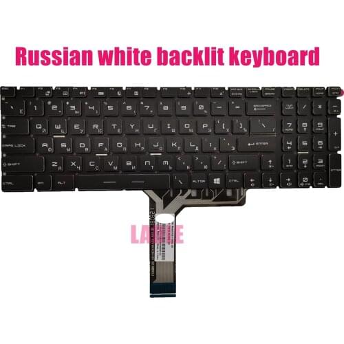 Russian White Backlit keyboard for MSI WS63 8SJ(MS-16K6)/WS63 8SK/WS63 8SL(MS-16K7)