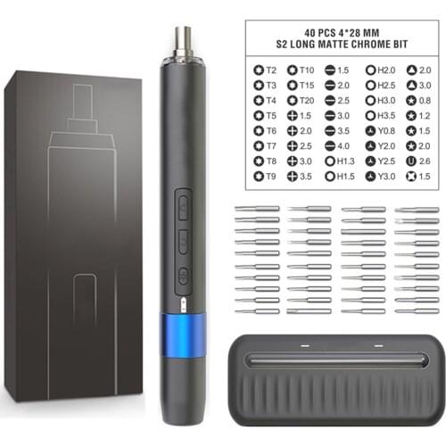 S2 Steel Portable Cordless Precision Electric Screwdriver Set W/ LED Light For Electronic Multifunctional