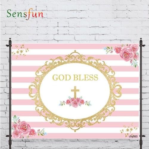 LEVOO Photography Backdrop Stripe Lace Flowers Baptism Blessing Backdrop Photocall Photobooth Studio Shoot Fabric
