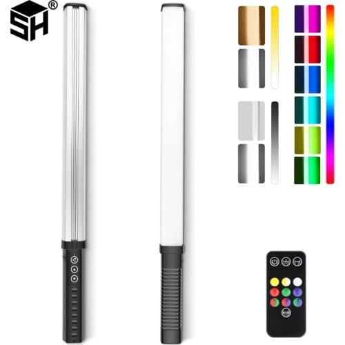 SH RGB Handheld Light Wand Rechargeable Photography Light Stick 12 Lighting Modes 12 Brightness Levels 1000 Lumens 3000-6500K