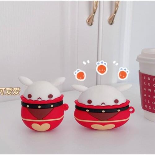 Genshin Impact Klee Ganyu Keqing Bomb Dango Cosplay Silicone Protective Case For Airpods Pro Earphone Box Xmas Birthday Gift