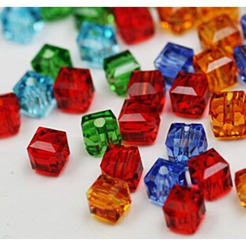 6X6MM High Quality Glass Beads Small Opaque Multicolor Crystal Rondel Faceted Bicone Glass Stone 20PCS/BAG For Diy Jewelry