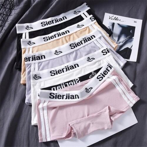 3PCS Briefs Women Cotton Fitness Seamless Sports Boxer Sexy Panties Female Underpants Mid-waist Anti-empty Womens Boxer Shorts