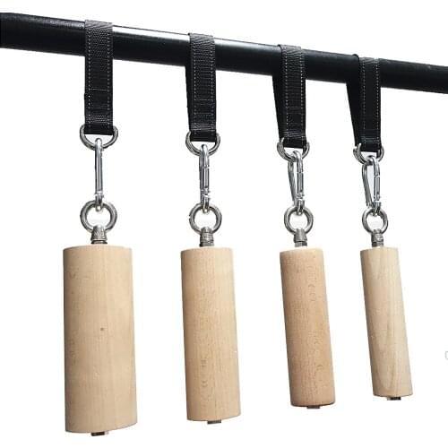 1 Pair Pull Up Handle Wooden Grip Strengthener Exerciser Training Tools for Grip Strength Core Workout Rock Climbing Bouldering