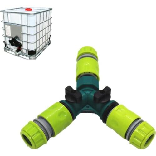 1Pcs Garden Hose Tap 3/4" Y Water Splitter Connector Irrigation Valve 16mm Hose 3-way Connector Garden Irrigation Tee
