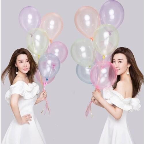 10pcs 10inch Color Crystal Balloons Clear Transparent Helium Globos Wedding Happy Birthday Party Decoration Supplies Ballon