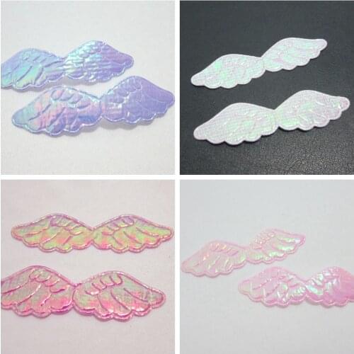 150pcs 16*60mm AB pretty Angel wings Appliques diy decoration craft A12*3