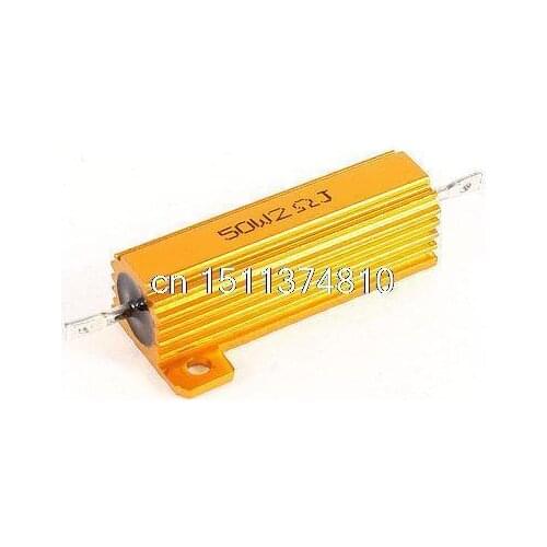 2 Ohm Screw Tap Mounted Sound Audio Aluminum Wirewound Resistors 50W Gold Tone