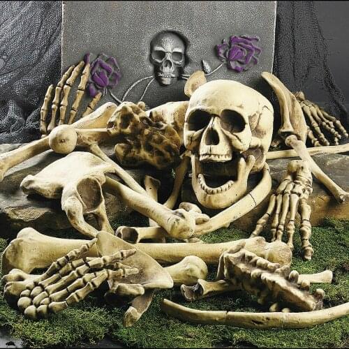 28Pcs/Pack Halloween Skeleton Bones Halloween Prop Scary Skeleton Skull Haunted House Horror Prop Party Decoration