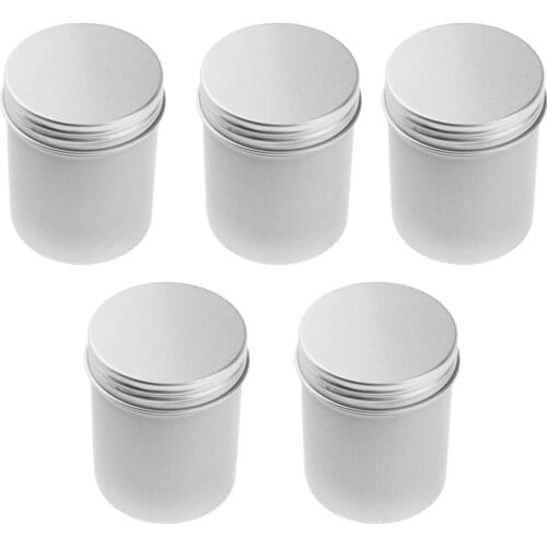 5pcs/set 80ml Round Metal Aluminum Tins Jar Pot Empty Container For Storing Wax Candles,Creams,Crafts,Spices,Candy, Arts & More