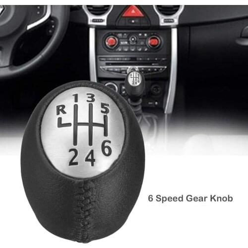 6 Speed PU Leather Car Gear Shift Knob Auto Shifter Stick For Vauxhall Opel Styling Parts For Renault Megane Clio Laguna Scenic