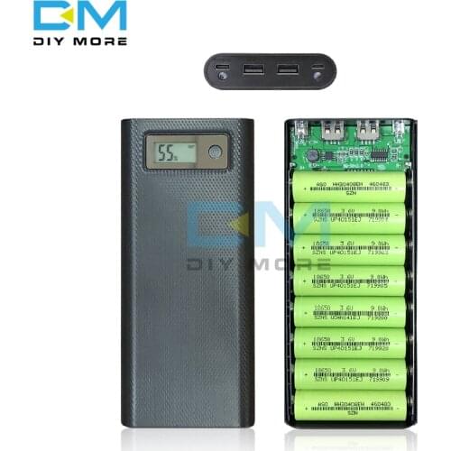 8*18650 Power Bank Case Dual USB LCD Digital Display DIY Shell 18650 Battery Holder Charging Storage Box without Battery