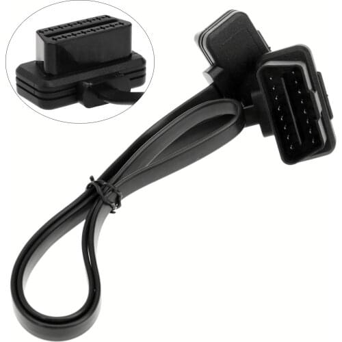 Car Diagnostic Tool 60cm(2ft) Flat Thin As Noodle OBD2 OBDII OBD Cable 16Pin ELM327 Male To Female Extension Connector Cable