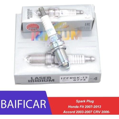 Baificar Brand New Genuine 4pcs IRIDIUM Platinum Spark Plug IZFR6K13 6774 For Honda Fit 2007-2013 Accord 2003-2007 CRV 2006