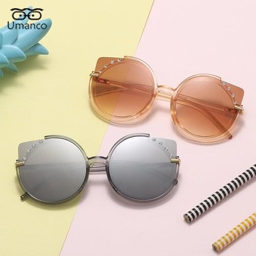 Umanco Vintage Kids Cat Eye Sunglasses Girls Boys Eyeglasses PC Frame UV400 Lens Baby Glasses Shades Beach Travel Outdoor Gift