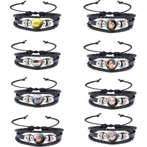 KPOP Stray Kids Go Sheng Han Felix Bang Chan Chang Bin Hyunjin In Lee Know Seung Min Handmade Braided Leather Bracelet Bracelet
