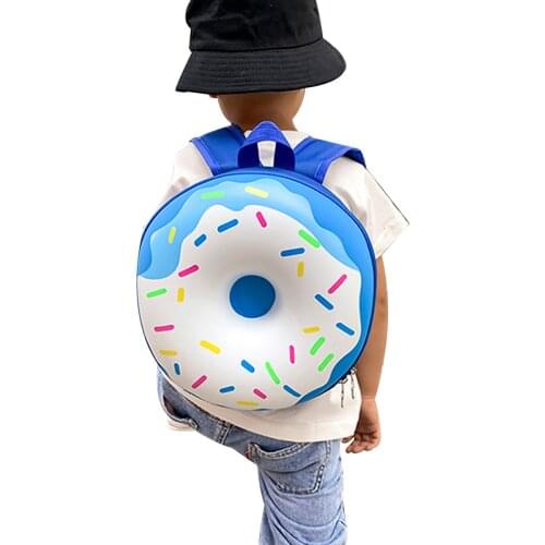 Kid Girl Boy Cartoon Backpack Unisex Waterproof Round Nursery School Bag Two-way Zipper Backpack Bag
