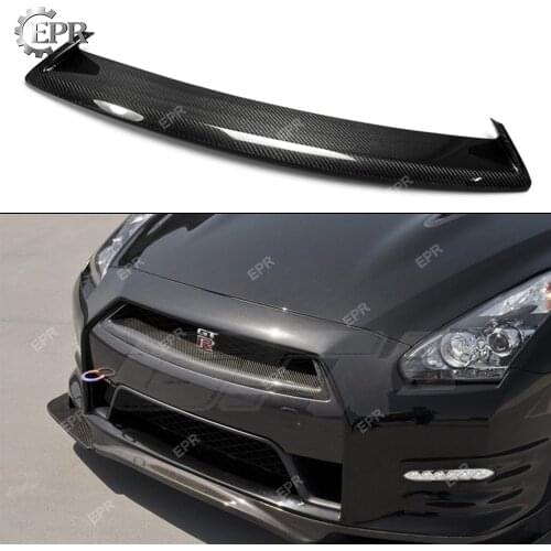 For Nissan GTR R35 OEM Carbon Fiber Front Grille DBA 2012 On Glossy Finish Bumper Grill Cover Grills Body Kit Tuning Part