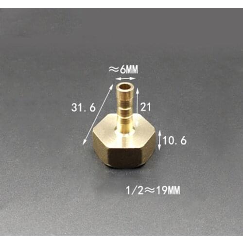 DN15 1/2" BSP Female x 6mm Hose Barb Brass Pipe Fitting Adapter Coupling