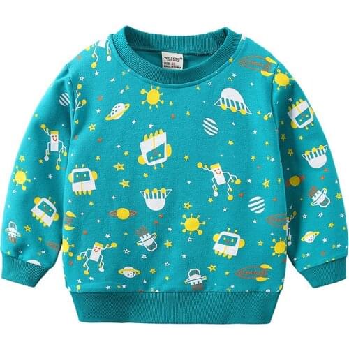 2020 Printing Fashion Boys Clothing Cotton 2-7Year Autumn Boys Sweatshirts Full Sleeve O-Neck Boys Clothes Hoodless Streetwear