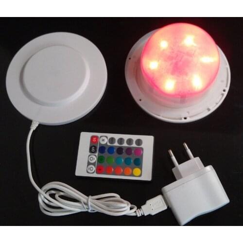 Inductive 120mm LED 6pcs RGBW+6pcs White lights /24RGBW+24White 16 Color Changing Waterproof IP68 Led Lighting Source Lamp Base