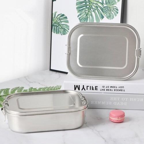 47oz Stainless Steel Food Container Leak Proof Bento Lunch Box For Commute With Lockable Clips Dishwasher Safe