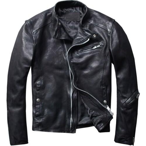 Automotive Real Leather Jacket Coat For Man Vintage Clothing Mens Sheepskin Jackets European and American Style 5XL Streetwear