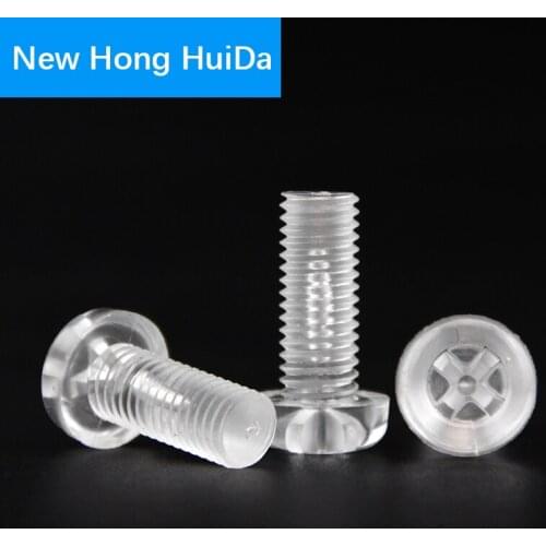M3 Phillips Cross Recessed Pan Head Machine Screw Metric Thread Round Transparent Acrylic Insulation Screw Bolt