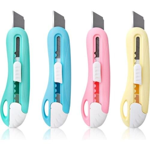 3pcs candy color Cute Mini multi-functional art knife, convenient open case knife paper cutter school office stationery