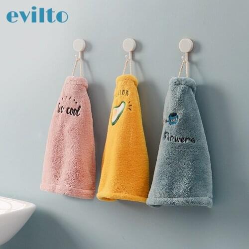 Cartoon Hangable Absorbent Soft Hand Towels Kitchen Bathroom Cleaning Towels Non-linting Wash Towels Dish Cloth