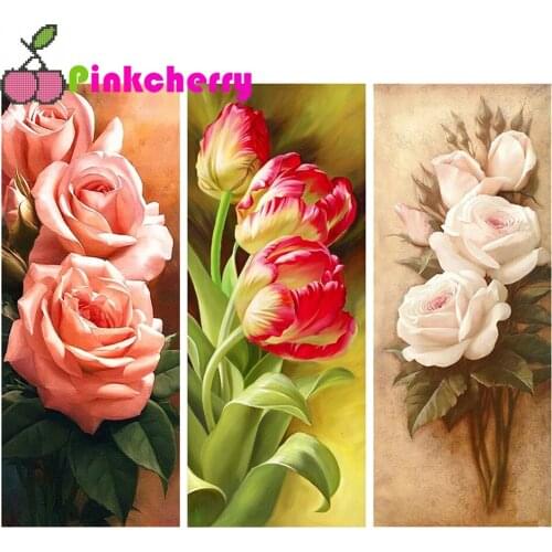 Rose 5D Diy Diamond Painting full round square tulip flower diamond Embroidery Mosaic Set home decor drop shipping k822