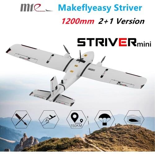 2021 New Makeflyeasy Striver mini Hand 1200mm 2+1 Version Aerial Survey Carrier Fix-wing UAV Aircraft Mapping