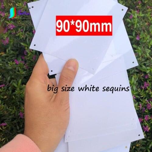 Wholesale Weight 1000G Square White Large Size 90MM 4-holes Sequin,Home Wedding Decoration Curtain 9cm Big White Sequin S0215L