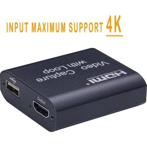 Video Card Capture HDMI Video Capture With Loop out USB 2.0 Cards Grabber Streaming Live Broadcasts Video Recording for PS4 Game