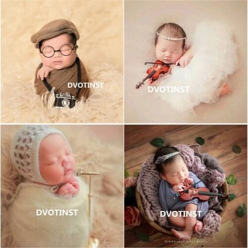 Dvotinst Newborn Photography Props Musical instrument for Fotografia Bebe Studio Photoshoot Retro Resin Mini Decoration Props