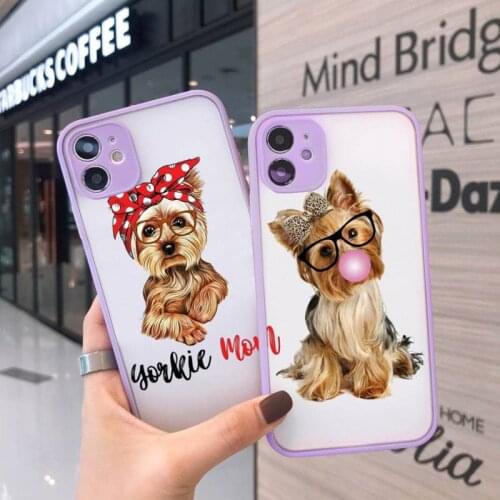 Yorkshire terrier dog cute luxury Phone Cases coque matte transparent For iphone 7 8 11 12 plus mini x xs xr pro max cover