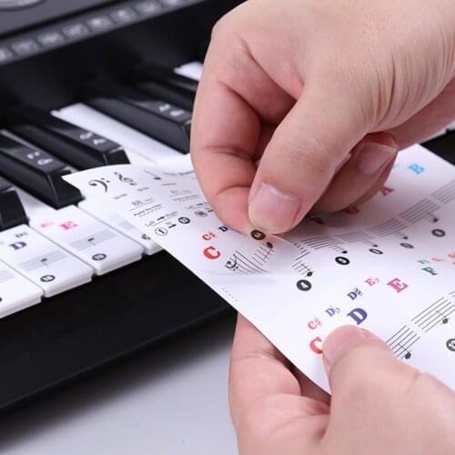 Piano Keyboard Stickers Electronic Keyboard Key Piano Stave Note Sticker For 37/49/54/61/88 KEY Music Keyboard KEYNOTES Labels