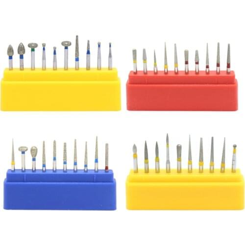 Dental Diamond Burs Drill for High Speed Handpiece Dental High Speed Burs Dentist Polish Tool 10pcs/set