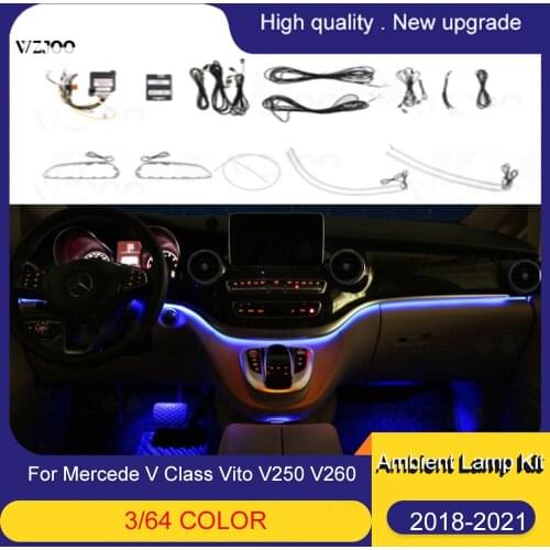 Led Ambient Light For Mercede V Class Vito V250 V260 Viano Valente Metris W447 AC Condition Air Vent Outlet Trim Center Console