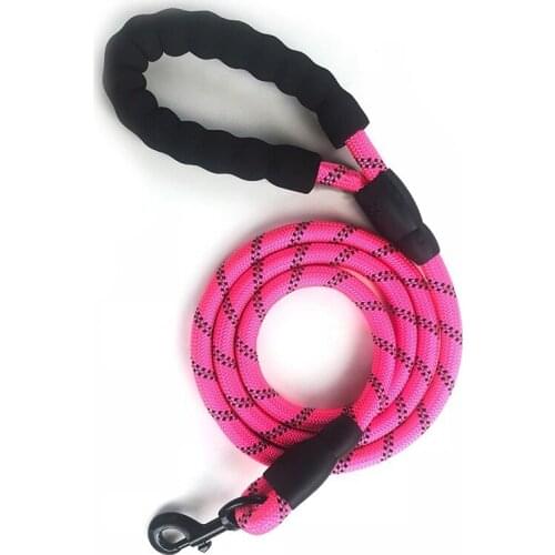 Reflective Multicolor Round Rope Dog Rope Leash Medium Large Dog Dog Traction Comfortable Handle Dog Rope Pet Supplies Wholesale