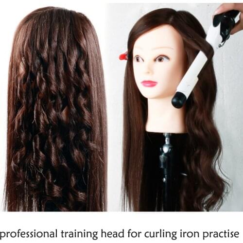 24" Training Head With Hair Maquiagem Dolls 65% Human Hair Mannequins For Sale Nice Hairdressing Head Dummy Great Mannequin Head