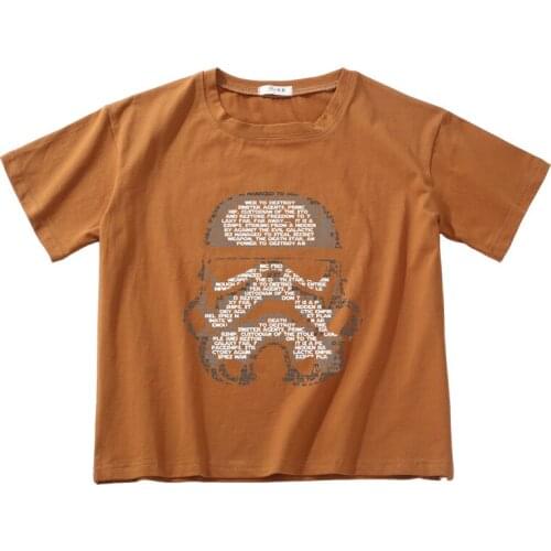 Letter printing crop tops women breathable cotton high quality t-shirt women O-neck short tee shirt women t-shirt girl clothing