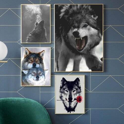 Wolf Needlework Painting Animal Picture Diamond Picture Wall Decorations Gift